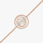 [Solara jewelry]LUCKY MOVE WHITE MOTHER OF PEARL PINK GOLD DIAMOND BRACELET
