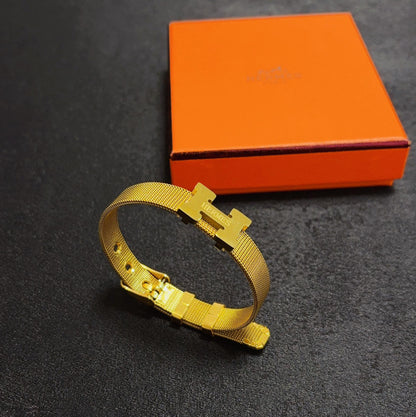 [Solara Jewelry ]H ゴールドトーンウォッチバンドブレスレットチェーン