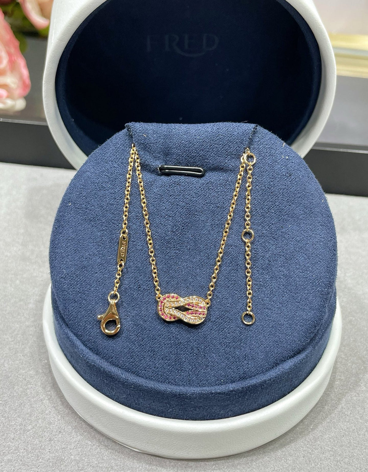 [Solara Jewelry ]Fred Pink Love Horsebit Kette