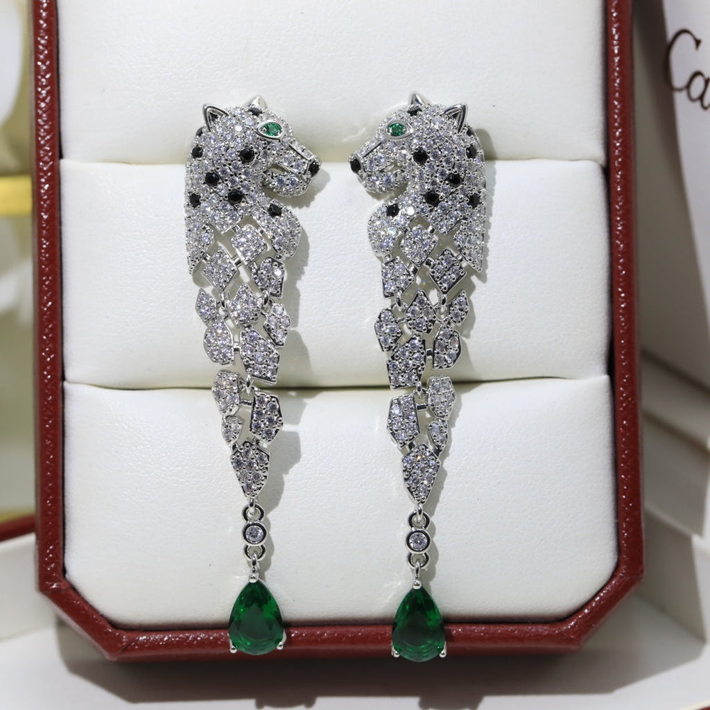 [Solara jewelry] Green Stone Drop Earrings
