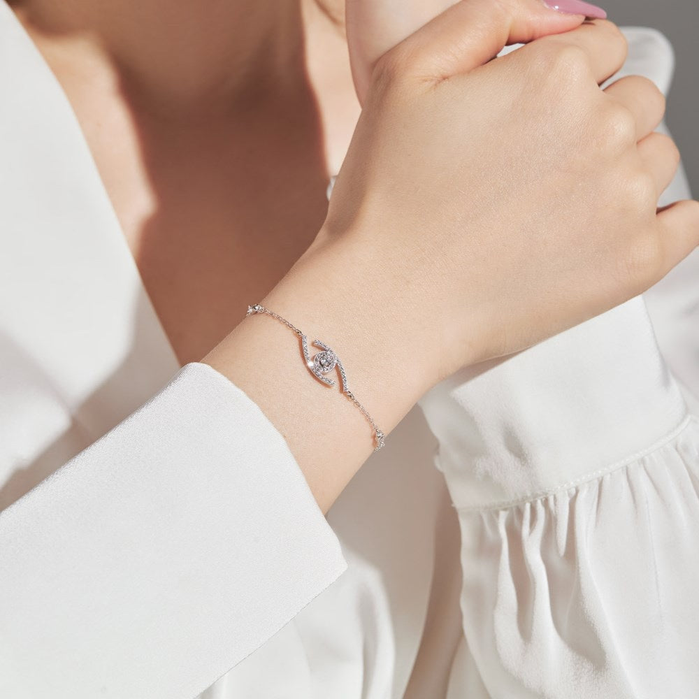 [Solara jewelry]ラッキーアイパヴェセットダイヤモンドブレスレット