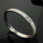 [Solara Jewelry] H-Doppelreif-Armband mit voll ausgefassten Diamanten