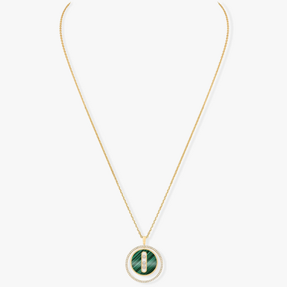 [Solara jewelry]LUCKY MOVE 3 DIAMANT MALACHIT GOLD DIAMANT HALSKETTE