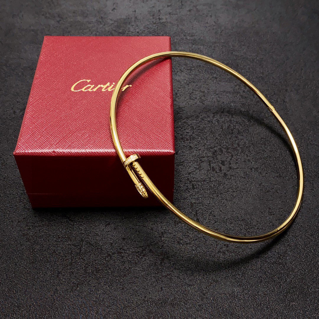 [Solara Jewelry ]LOVE Nail-Studded Pave Diamond Choker Necklace