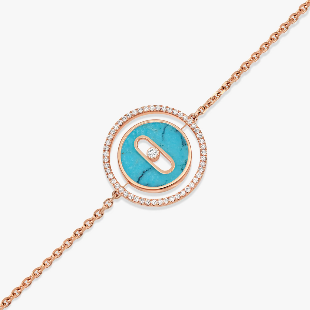 [Solara jewelry]ラッキー ムーブ ターコイズ ピンクゴールドダイヤモンド ブレスレット