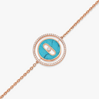[Solara jewelry]ラッキー ムーブ ターコイズ ピンクゴールドダイヤモンド ブレスレット