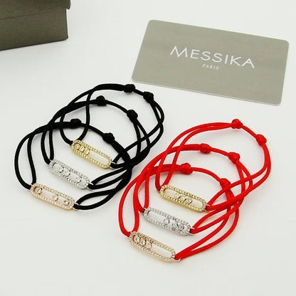 [Solara jewelry]メシカ ケア(s) ピンクコードパヴェブレスレット