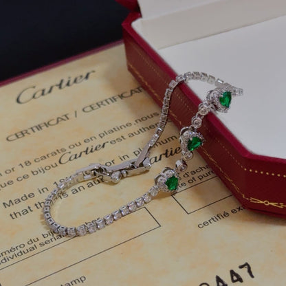 [Solara Jewelry ]CT エクスクイジット パヴェダイヤモンドブレスレット-エメラルド
