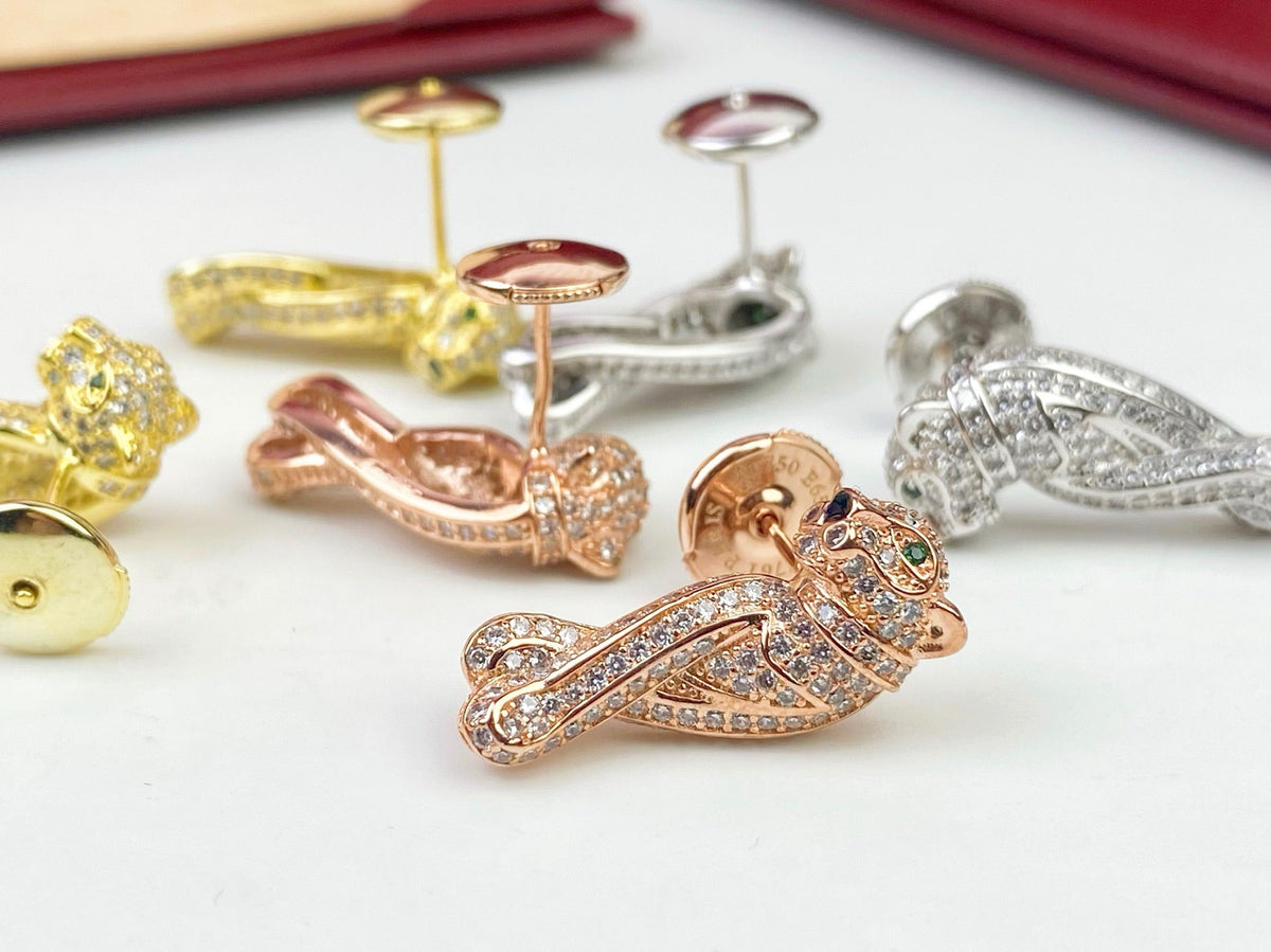 [Solara jewelry] Panther Pave Stud Earrings