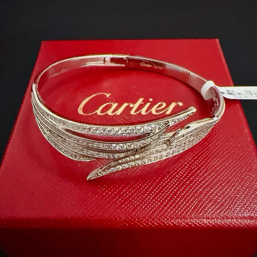 [Solara Schmuck ]CT Federförmiges Pave Diamant Armband
