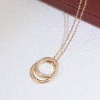 [Solara jewelry]Double Circle Pendant Necklace image 2
