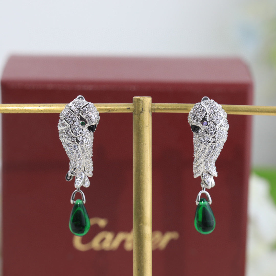 [Solara jewelry] Green Stone Drop Earrings