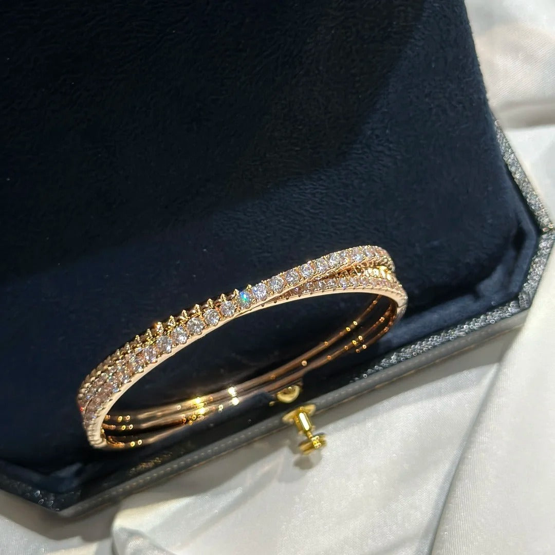 [Solara Jewelry] ダイヤモンドアクセント付き CTリベットデザイン スリーローカフ