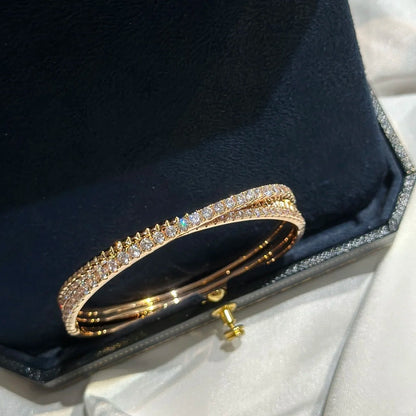 [Solara Jewelry] ダイヤモンドアクセント付き CTリベットデザイン スリーローカフ