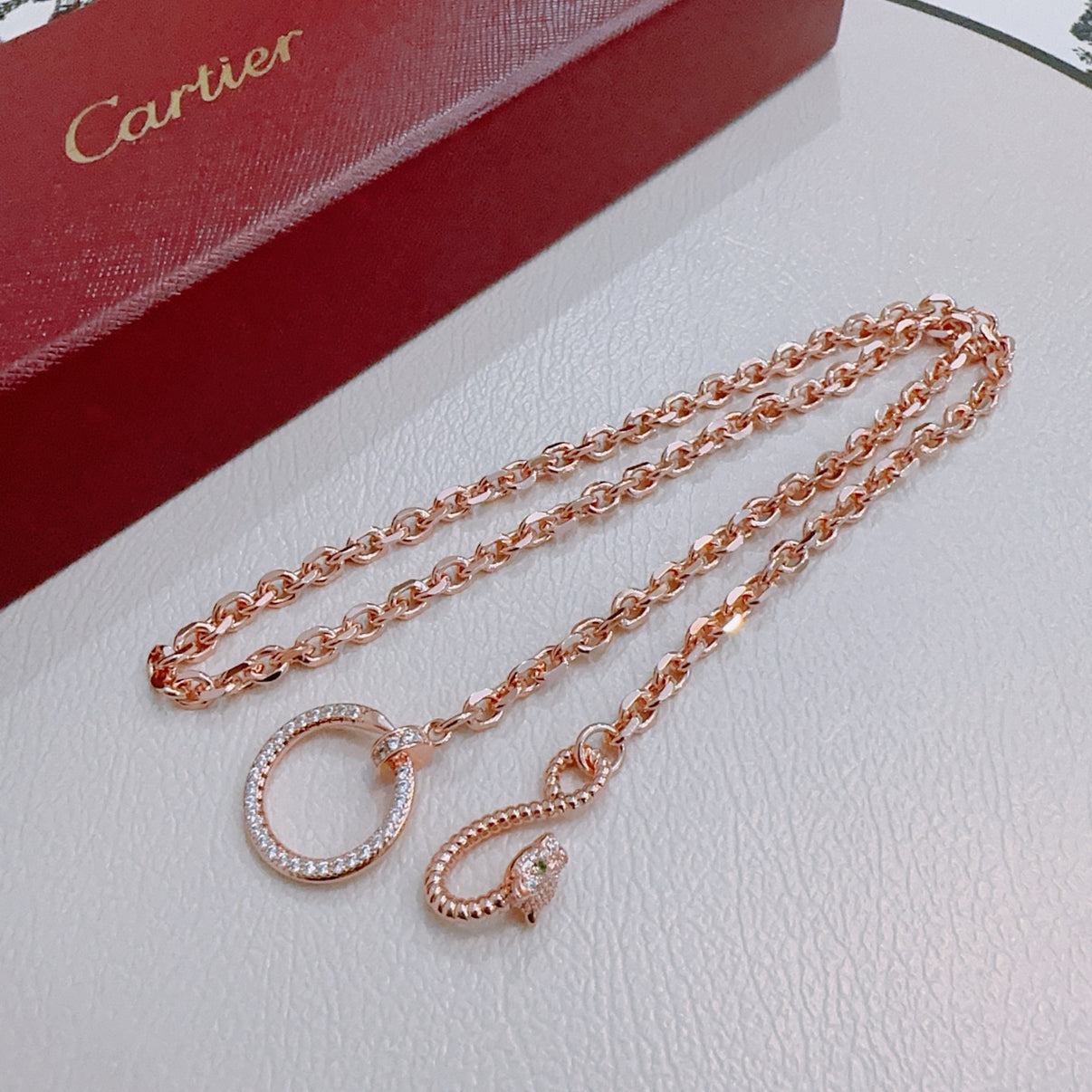 [Solara jewelry]Double Ring Chain Necklace image 6