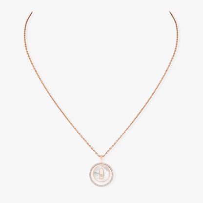[Solara jewelry]LUCKY MOVE 1 DIAMANT WEISSER PERLMUTT ROSÉGOLD DIAMANT HALSKETTE