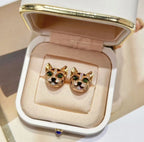[Solara jewelry] Panther Face Stud Earrings