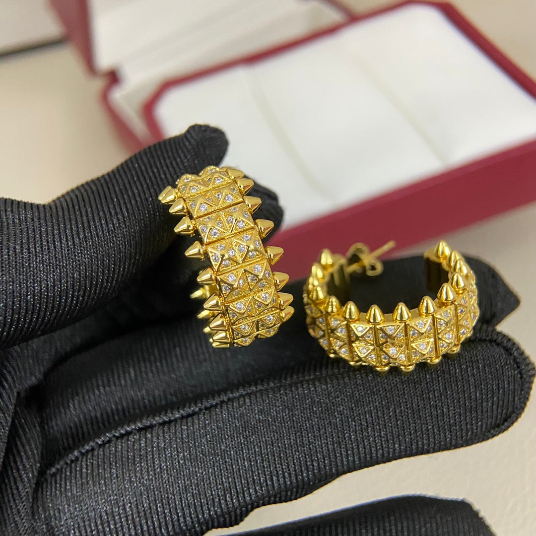 [Solara jewelry] Clash Chain Hoop Earrings