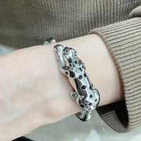[Solara Jewelry ]CT Lustrous Leopard-Spot Bangle