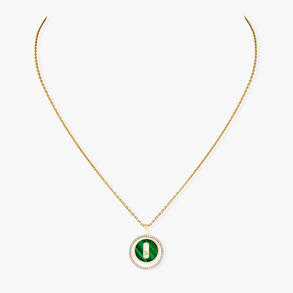 [Solara jewelry]LUCKY MOVE 1 DIAMANT MALACHIT GOLD DIAMANT HALSKETTE