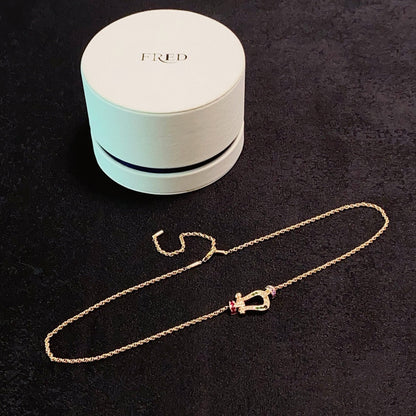 [Solara Jewelry ]FORCE Bunte Full-Pavé Mini Horsebit Halskette, Unisex