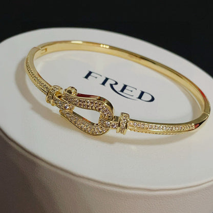 [Solara Schmuck]FORCE Horsebit Armband, vollständig mit Kristallen besetzt