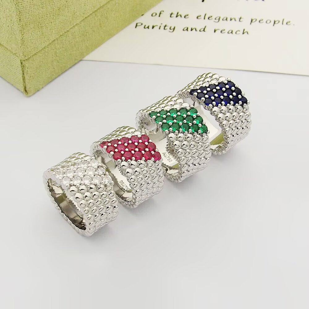 [Solara Jewelry ]Fünfreihiger Ring aus runden Rocailles