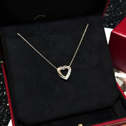 [ソララジュエリー] CTダブルハートダイヤモンドネックレス、新作パヴェセット