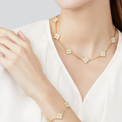 [Solara Jewelry ]CLOVER 10 MOTIFS DIAMOND NECKLACE