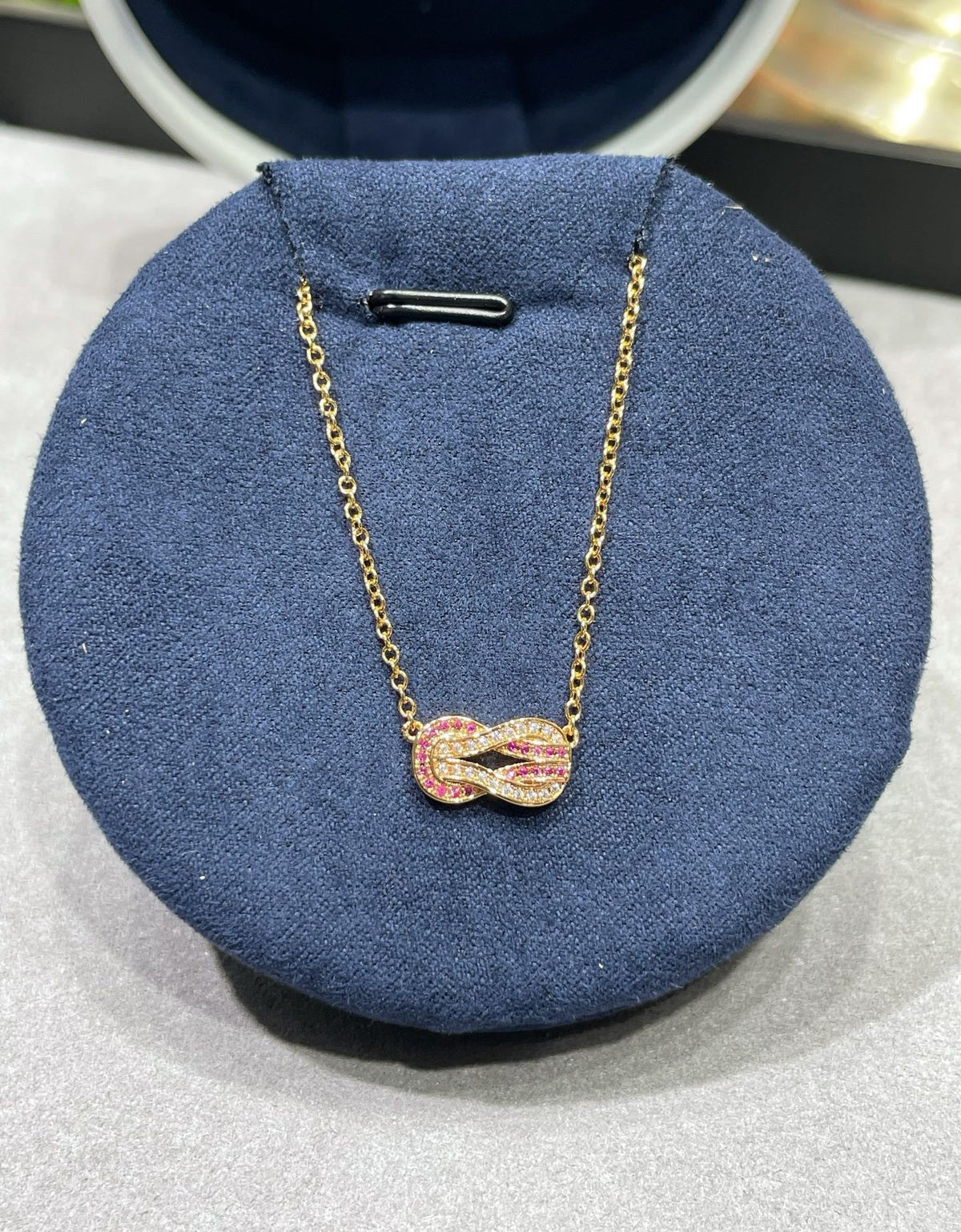 [Solara Jewelry ]Fred Pink Love Horsebit Necklace