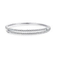 [Solara Jewelry ]Row of Diamonds Round Fashion Bracelet