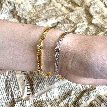 [Solara Jewelry ]フラットスネークボーンチェーンブレードネックレス