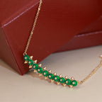 [Solara jewelry]New Colored Stone Bar Charm Necklace image 5
