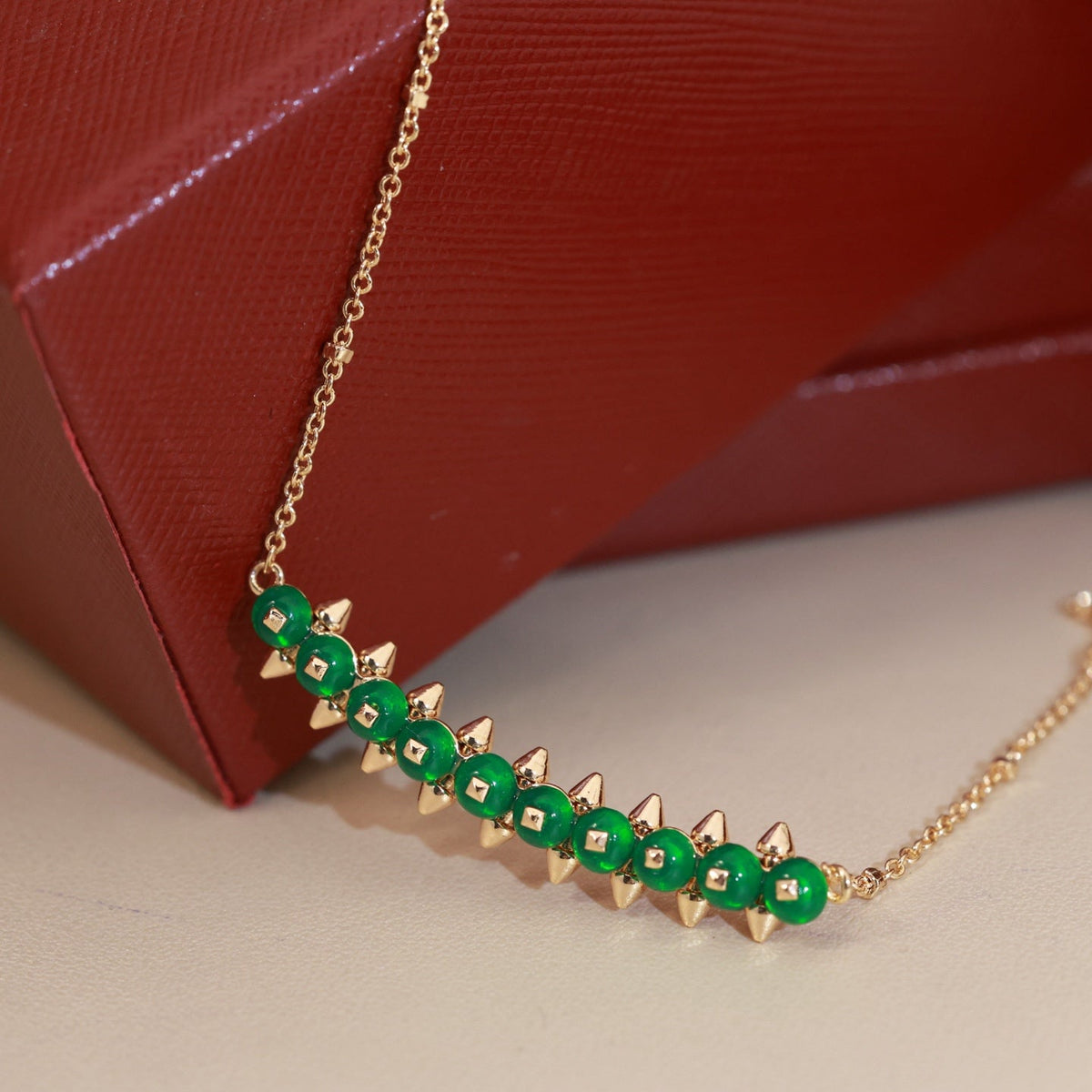[Solara jewelry]New Colored Stone Bar Charm Necklace image 5