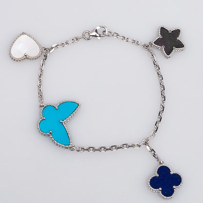 [Solara Jewelry ]LUCKY SPRING SILBERARMREIF 4 MOTIVE
