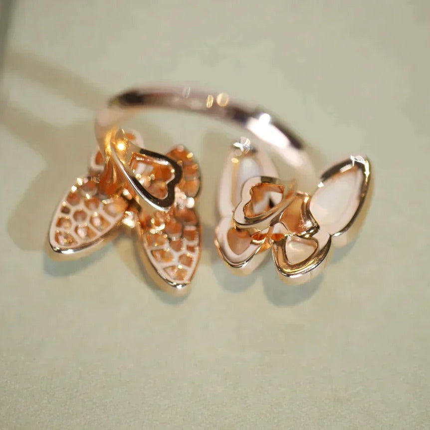[Solara Jewelry ]TWIN BUTTERFLY ダイヤモンド MOP リング