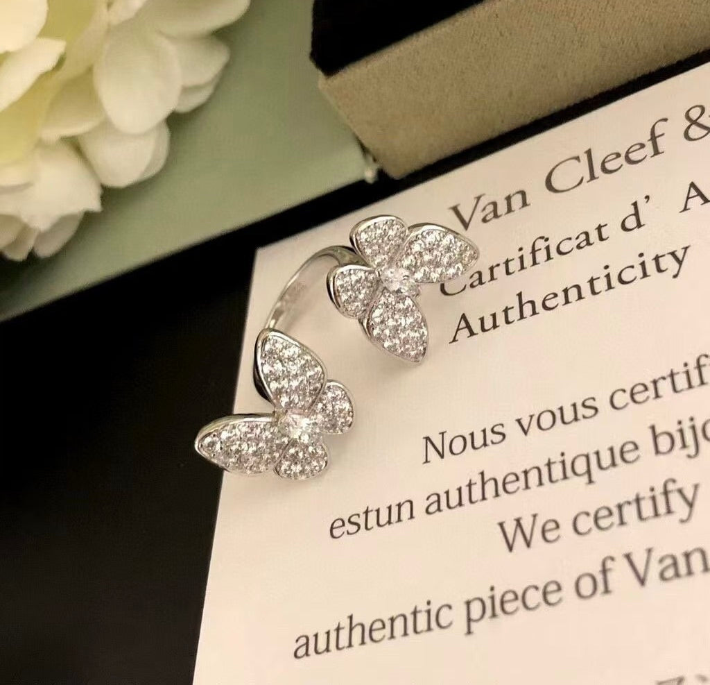 [Solara Jewelry ]ツインシルバーバタフライダイヤモンドリング