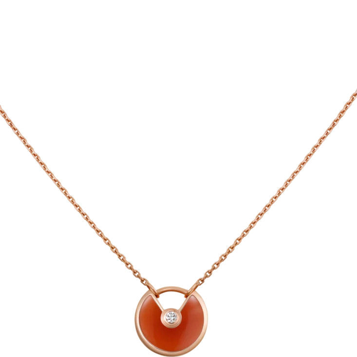 [Solara Jewelry ]AMULETTE GOLD CARNELIAN ONYX NECKLACE