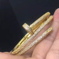 [Solara Jewelry ]CT JUSTE Double-circle full-diamond nail bracelet