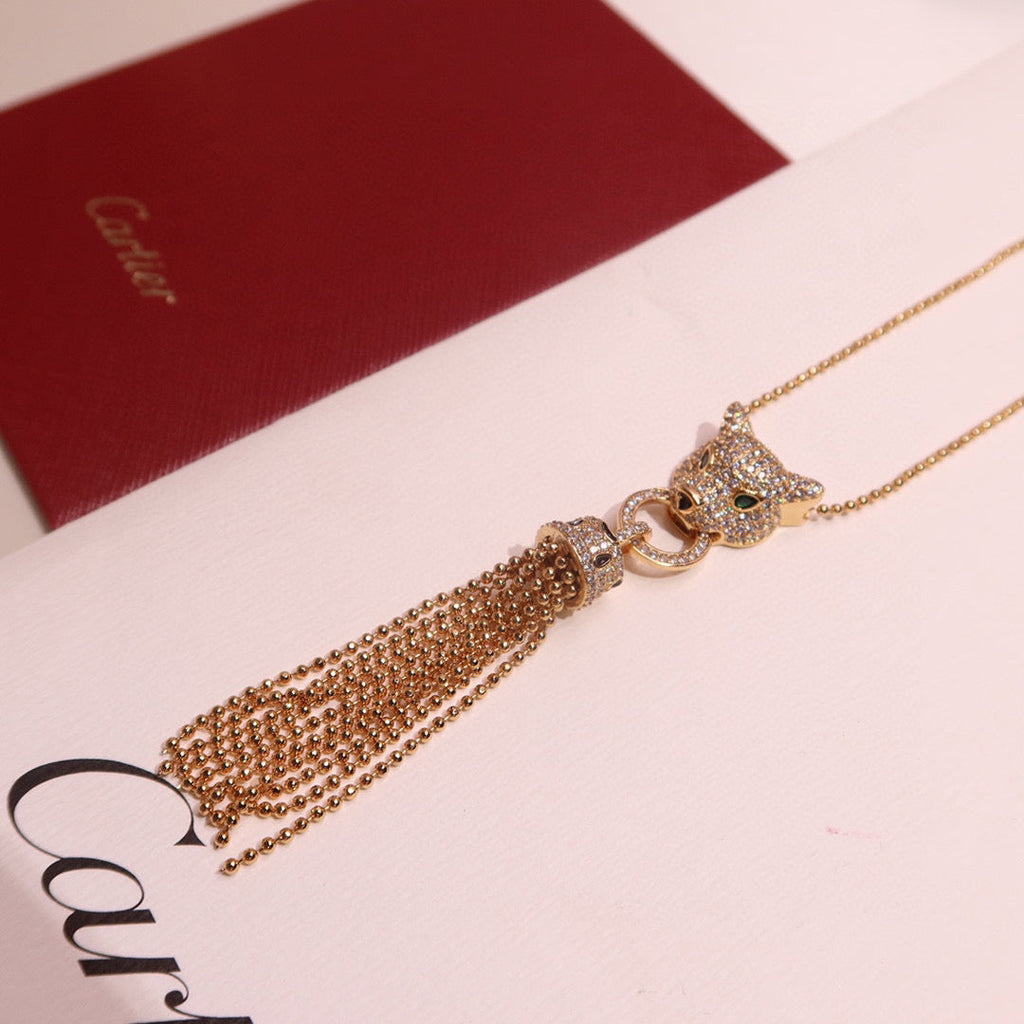 [Solara jewelry]Pave Tassel Pendant Necklace image 4