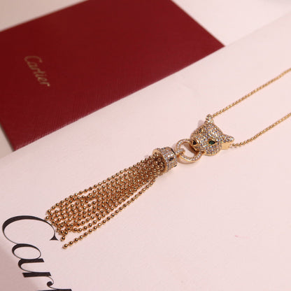 [Solara jewelry]Pave Tassel Pendant Necklace image 4