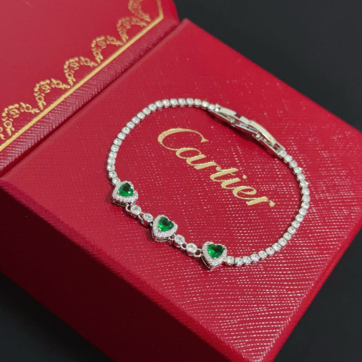 [Solara Jewelry ]CT エクスクイジット パヴェダイヤモンドブレスレット-エメラルド