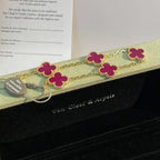 [Solara jewelry]NEW CLOVER 5 MOTIFS PINK ENAMEL BRACELET