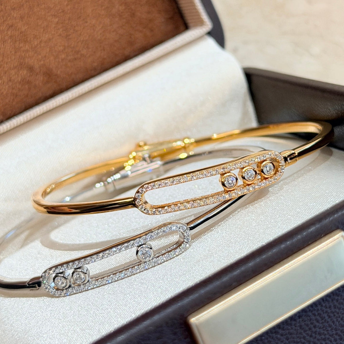 [Solara Jewelry]Move Pavé Diamond Bangle Bracelet M