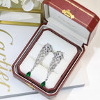 [Solara jewelry] Green Stone Drop Earrings