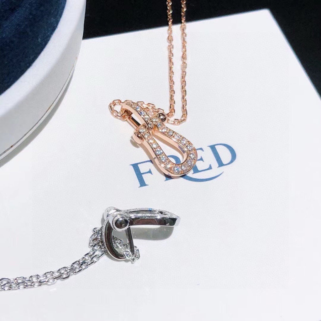 [Solara Jewelry ]FORCE New Full-Pavé Pulled Ring Necklace