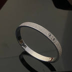 [Solara Jewelry] H-Doppelreif-Armband mit voll ausgefassten Diamanten