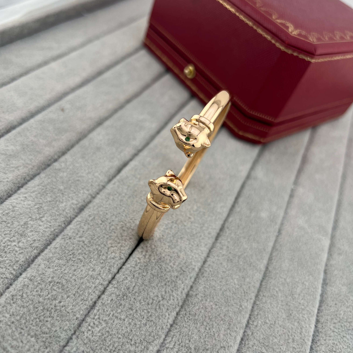 [Spira Jewelry]DOUBLE PANTHER HEAD OPEN BANGLE