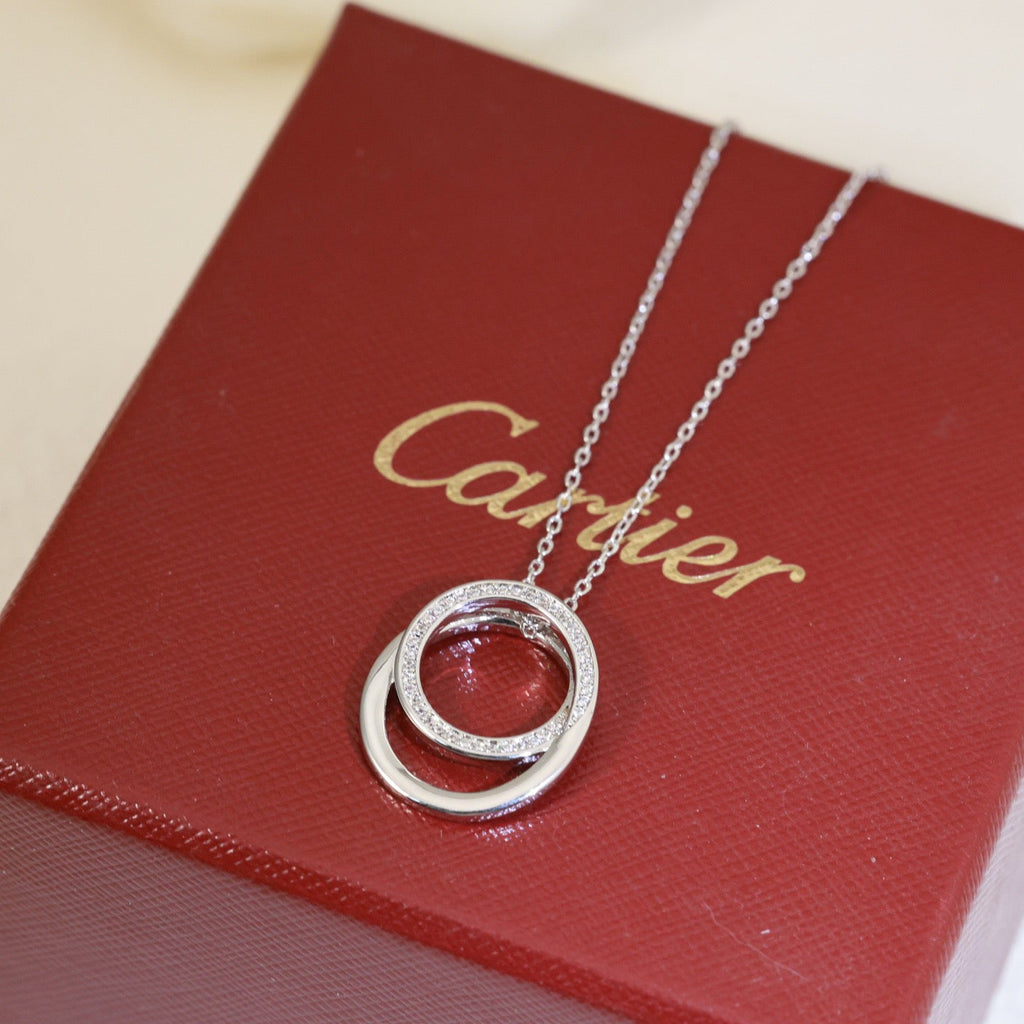 [Solara jewelry]Double Circle Pendant Necklace image 3