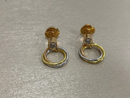 [Solara Jewelry ]Dreifarbige Pave-Diamantohrringe